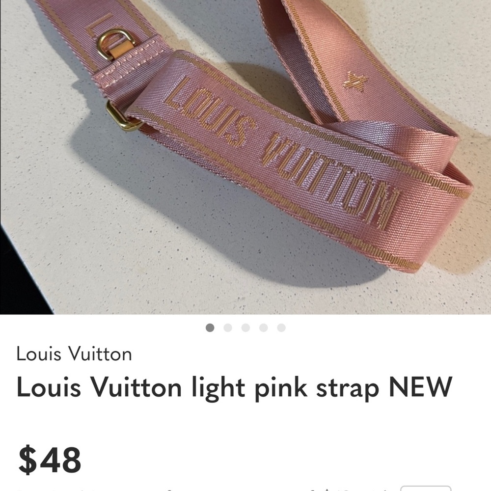 Louis Vuitton Pink Canvas Strap with Gold-Tone Hardware